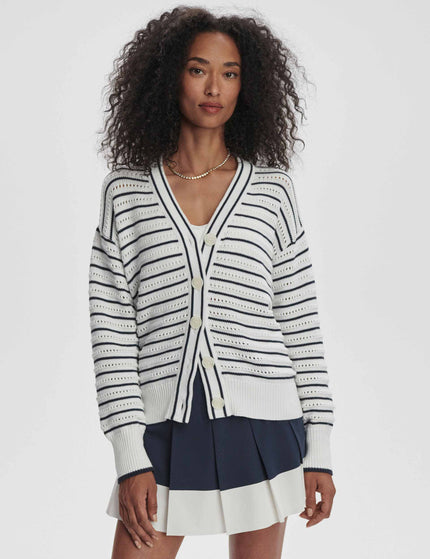 Varley Antonia Relaxed Cardigan - White/Blue Nightsimage1- The Sports Edit