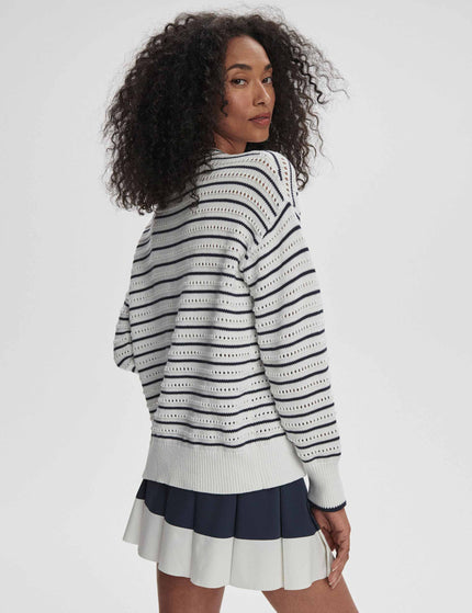 Varley Antonia Relaxed Cardigan - White/Blue Nightsimage2- The Sports Edit