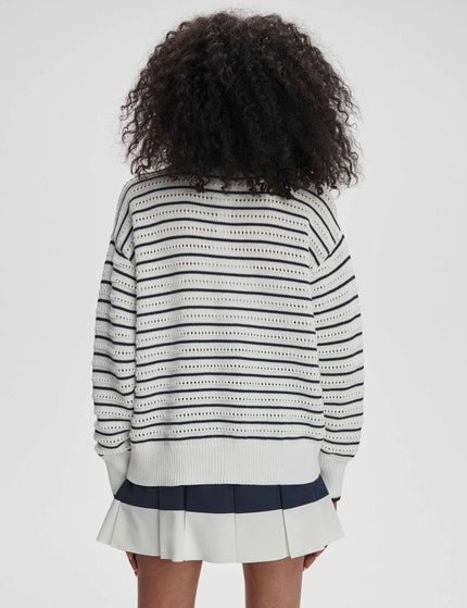 Varley Antonia Relaxed Cardigan - White/Blue Nightsimage3- The Sports Edit