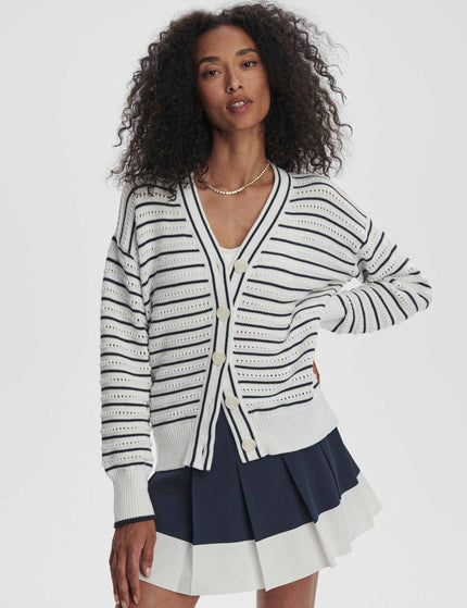 Varley Antonia Relaxed Cardigan - White/Blue Nightsimage4- The Sports Edit