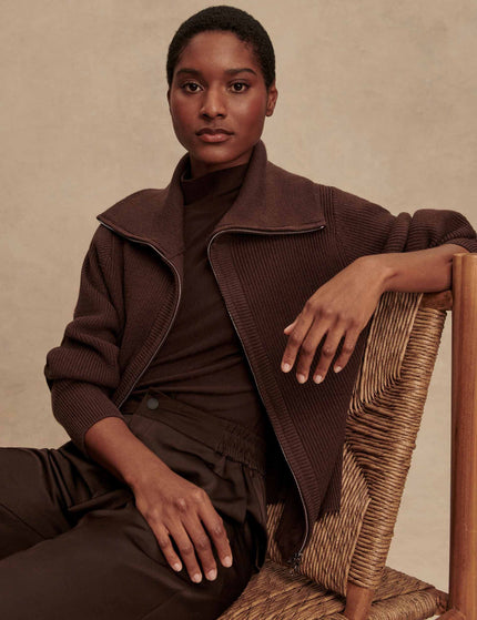 Varley Enrico Knit Jacket - Coffee Beanimage5- The Sports Edit