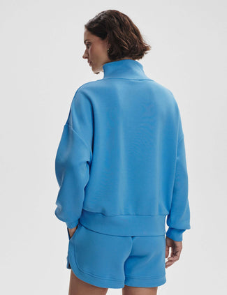 Hawley Half Zip Sweat - Azure Blue