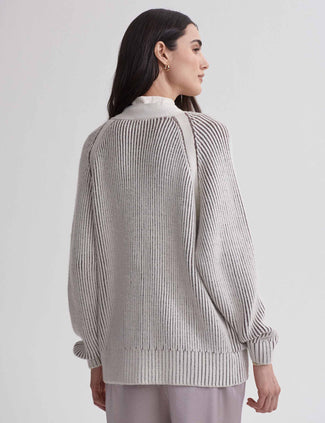 Jude Plated Cardigan - Birch