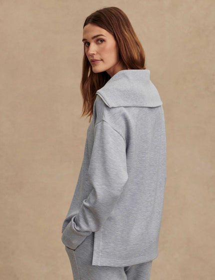Varley Larson Half-Zip Sweat - Mid Blue Marlimage2- The Sports Edit