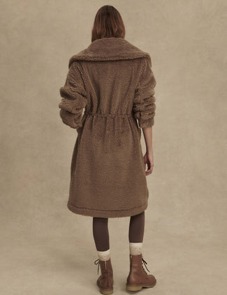 Logan Sherpa Coat - Ash Taupe