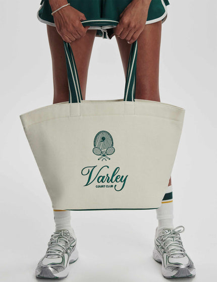 Varley Robinson Canvas Club Tote Bag - Ivory/ Forestimage3- The Sports Edit