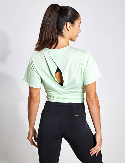 adidas Yoga Studio Wrapped T-Shirt - Semi Green Spark/Grey Twoimage2- The Sports Edit