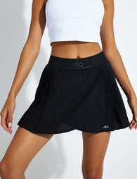 ALO YOGA Aces wrap-effect pleated stretch tennis skirt