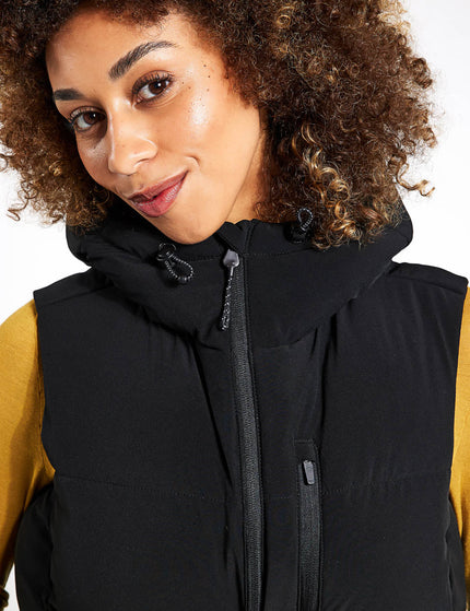 Goodmove Hooded Cropped Puffer Gilet - Blackimage3- The Sports Edit