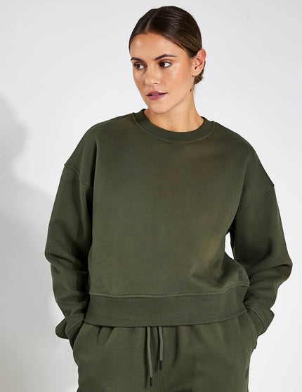 Lilybod Becca Cropped Sweater - Olivineimage1- The Sports Edit