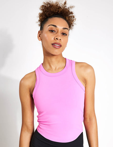Nike One Fitted Dri-FIT Cropped Tank Top - Playful Pink/Blackimage1- The Sports Edit
