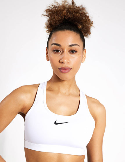 Nike Swoosh Medium Support Bra - White/Stone Mauve/Blackimage1- The Sports Edit