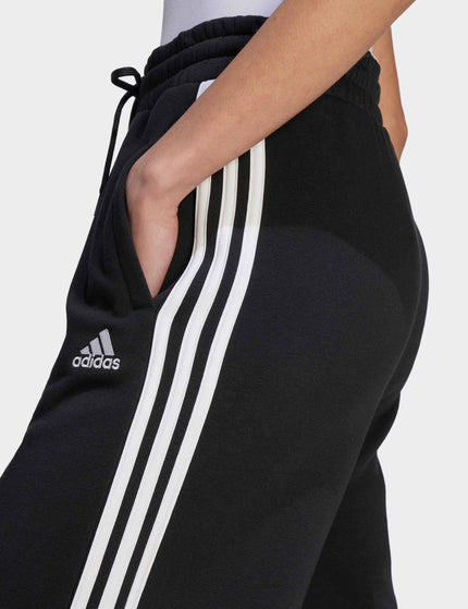 adidas Essentials 3-Stripes French Terry Wide Joggers - Black/Whiteimage3- The Sports Edit