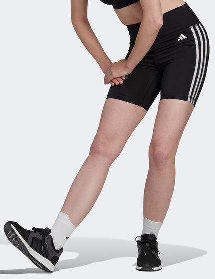 adidas Training Essentials 3-Stripes High Waisted Short Leggings - Blackimage1- The Sports Edit