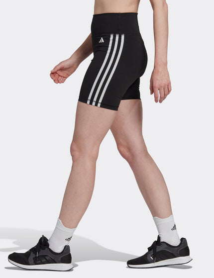 adidas Training Essentials 3-Stripes High Waisted Short Leggings - Blackimage6- The Sports Edit