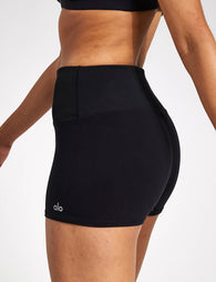 Alosoft Aura High-rise Stretch-woven Shorts In Black