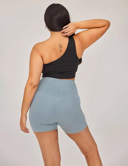 Girlfriend Collective Bianca One Shoulder Bra - Blackimage8- The Sports Edit