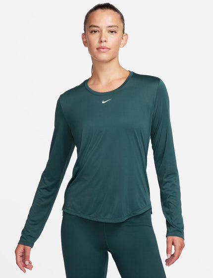 Nike Dri-FIT One Long-Sleeve Top - Deep Jungle/Whiteimage1- The Sports Edit