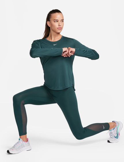 Nike Dri-FIT One Long-Sleeve Top - Deep Jungle/Whiteimage5- The Sports Edit