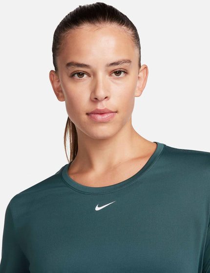 Nike Dri-FIT One Long-Sleeve Top - Deep Jungle/Whiteimage3- The Sports Edit