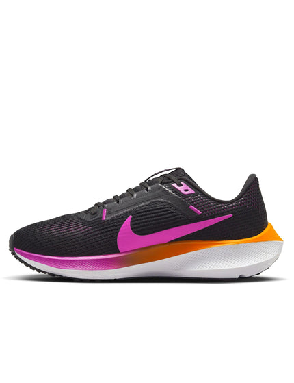 Nike Pegasus 40 Shoes - Black/Hyper Violet/Laser Orange/Whiteimage2- The Sports Edit