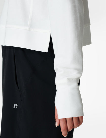 Sweaty Betty After Class Crop Sweatshirt - Lily Whiteimage2- The Sports Edit