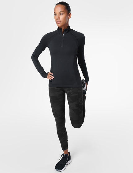 Sweaty Betty Athlete Seamless Half Zip Long Sleeve Top - Blackimage6- The Sports Edit