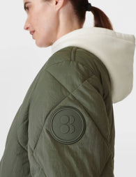 Sweaty Betty Downtown Quilted Longline Vest in Green