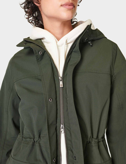 Sweaty Betty Stride Waterproof Parka - Dark Forest Greenimage3- The Sports Edit