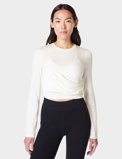 Sweaty Betty Wrap Front Long Sleeve Top - Lily Whiteimage1- The Sports Edit