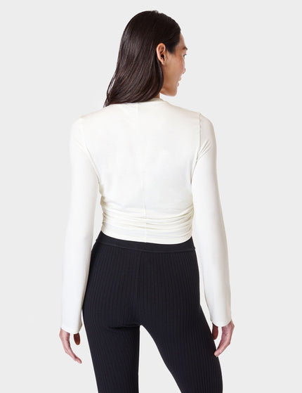 Sweaty Betty Wrap Front Long Sleeve Top - Lily Whiteimage2- The Sports Edit