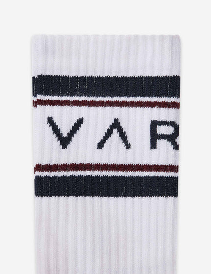 Varley Astley Active Sock - White/Blue Nights/Portimage2- The Sports Edit